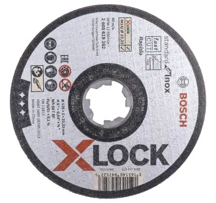 Produktfoto 1 von Bosch X Lock Siliziumkarbid Ø 125 mm / Stärke 1 mm, Korngröße 25 Sehr Fein 25 pro Paket