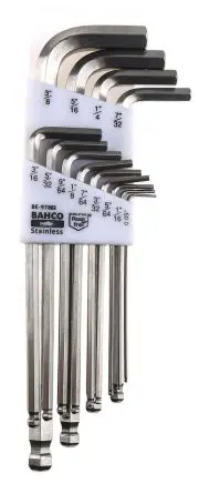 Produktfoto 1 von Bahco Sechskantschlüsselsatz 13 L Zoll Lang 0.05 to 9.53 mm