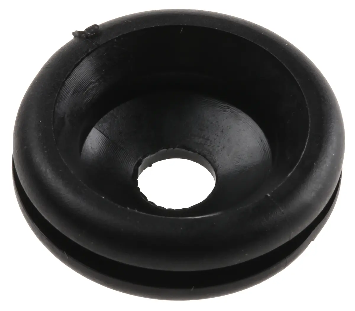 Produktfoto 1 von HellermannTyton HV Kabeltülle 0.8 mm min., Typ Kabeltülle bis Ø 6 mm Loch ø 18.5 mm Polyvinylchlorid Schwarz -30 °C min.