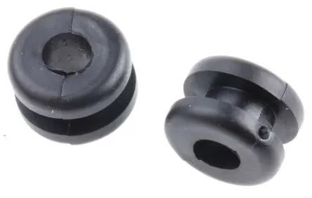HellermannTyton HV Kabeltülle 4 mm, Typ Kabeltülle bis Ø 4 mm Loch ø 6.4 mm Polyvinylchlorid Schwarz -30 °C min. 60 °C