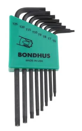Bondhus TORX®-Steckschlüssel L Hochdrehmomentstahl, Protanium 8, TR8, TR9, TR25, T27, T55, T8, T25, T10, TR10, T6, TR20,