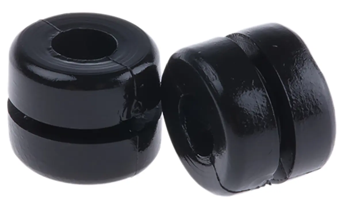 Produktfoto 1 von HellermannTyton HV Kabeltülle 0.8 mm min., Typ Kabeltülle bis Ø 4 mm Loch ø 6 mm Polyvinylchlorid Schwarz -30 °C min. 60