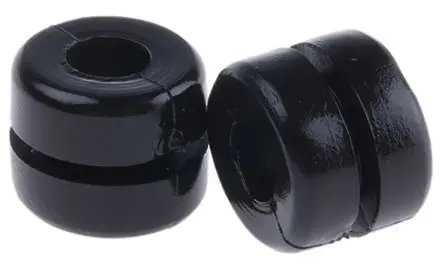 Produktfoto 1 von HellermannTyton HV Kabeltülle 0.8 mm min., Typ Kabeltülle bis Ø 4 mm Loch ø 6 mm Polyvinylchlorid Schwarz -30 °C min. 60