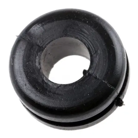 Produktfoto 1 von HellermannTyton HV Kabeltülle 0.8 mm min., Typ Kabeltülle bis Ø 6 mm Loch ø 10 mm Polyvinylchlorid Schwarz -30 °C min.