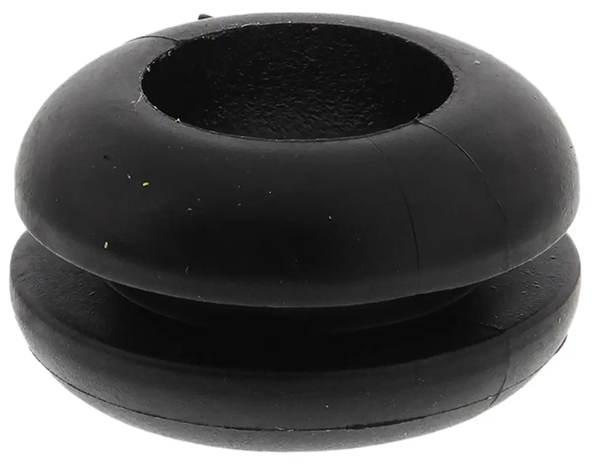 Produktfoto 1 von HellermannTyton HV Kabeltülle, Typ Kabeltülle bis Ø 8 mm Loch ø 9.5 mm Polyvinylchlorid Schwarz -30 °C min. 60 °C max.