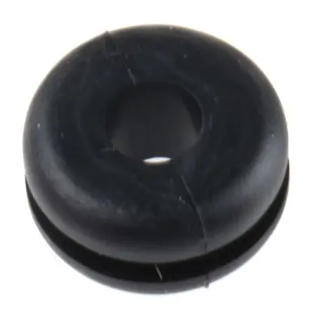 Produktfoto 1 von HellermannTyton HV Kabeltülle 0.8 mm min., Typ Kabeltülle bis Ø 4 mm Loch ø 9 mm Polyvinylchlorid Schwarz -30 °C min. 60