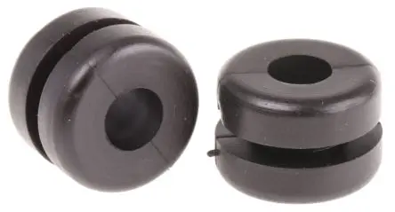 Produktfoto 1 von HellermannTyton HV Kabeltülle, Typ Kabeltülle bis Ø 6 mm Loch ø 9 mm Polyvinylchlorid Schwarz -30 °C min. 60 °C max.