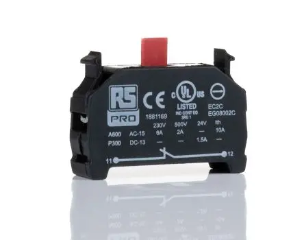 Produktfoto 1 von RS PRO 230 V ac Kontaktblock 1 Öffner Schraube