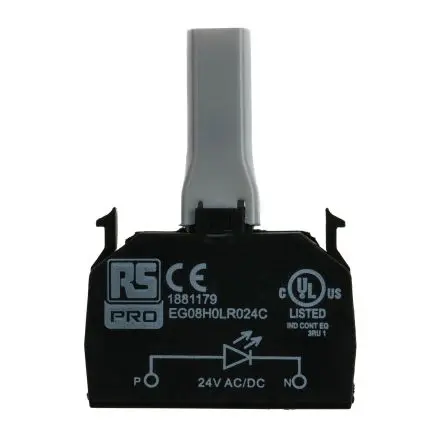 Produktfoto 1 von RS PRO Lichtblock Anzeigenblock LED Rot beleuchtet 24V ac/dc
