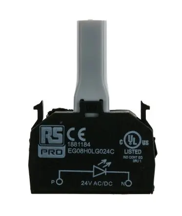 Produktfoto 1 von RS PRO Lichtblock Anzeigenblock LED Grün beleuchtet 24V ac/dc