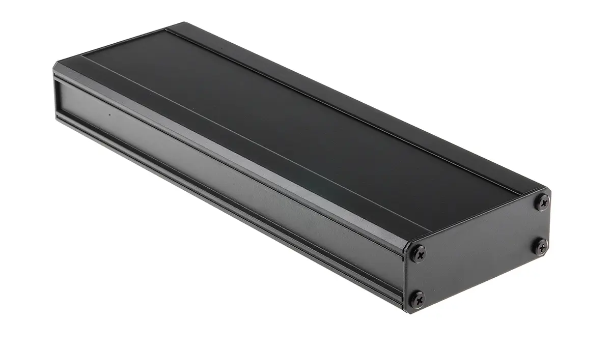Produktfoto 1 von RS PRO EAB; Kühlkörpergehäuse; Aluminium-Strangpressprofil; Schwarz IP40 Breite 100 mm Höhe 41 mm Länge 300 mm