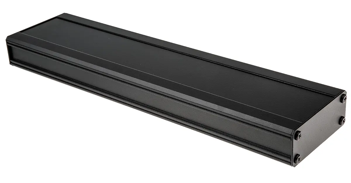 Produktfoto 1 von RS PRO EAB; Kühlkörpergehäuse; Aluminium-Strangpressprofil; Schwarz IP40 Breite 100 mm Höhe 41 mm Länge 400 mm
