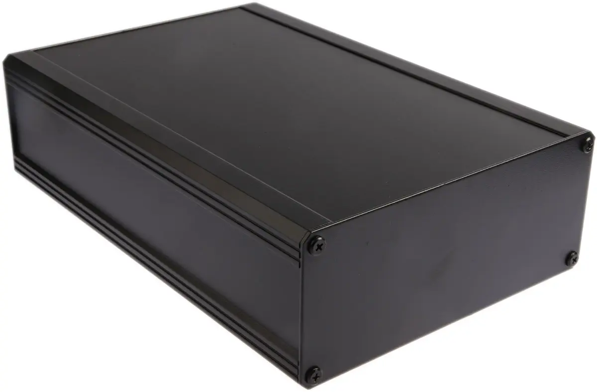 Produktfoto 1 von RS PRO EAB; Kühlkörpergehäuse; Aluminium-Strangpressprofil; Schwarz IP40 Breite 200 mm Höhe 86 mm Länge 300 mm