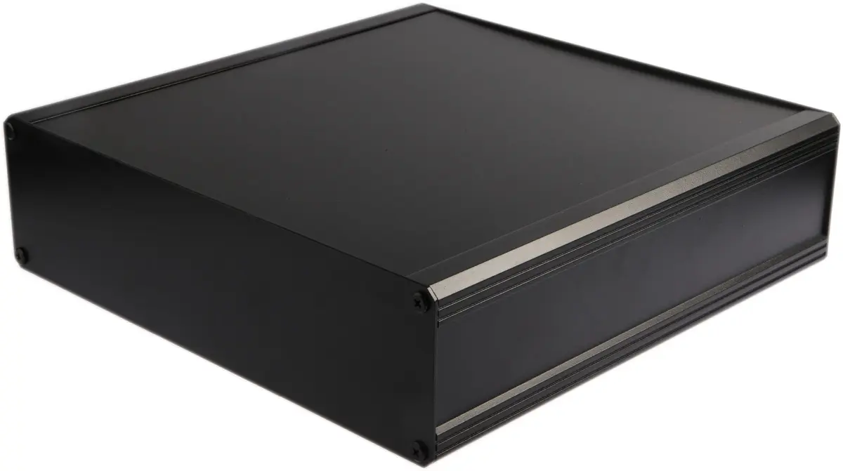 Produktfoto 1 von RS PRO EAB; Kühlkörpergehäuse; Aluminium-Strangpressprofil; Schwarz IP40 Breite 300 mm Höhe 86 mm Länge 300 mm