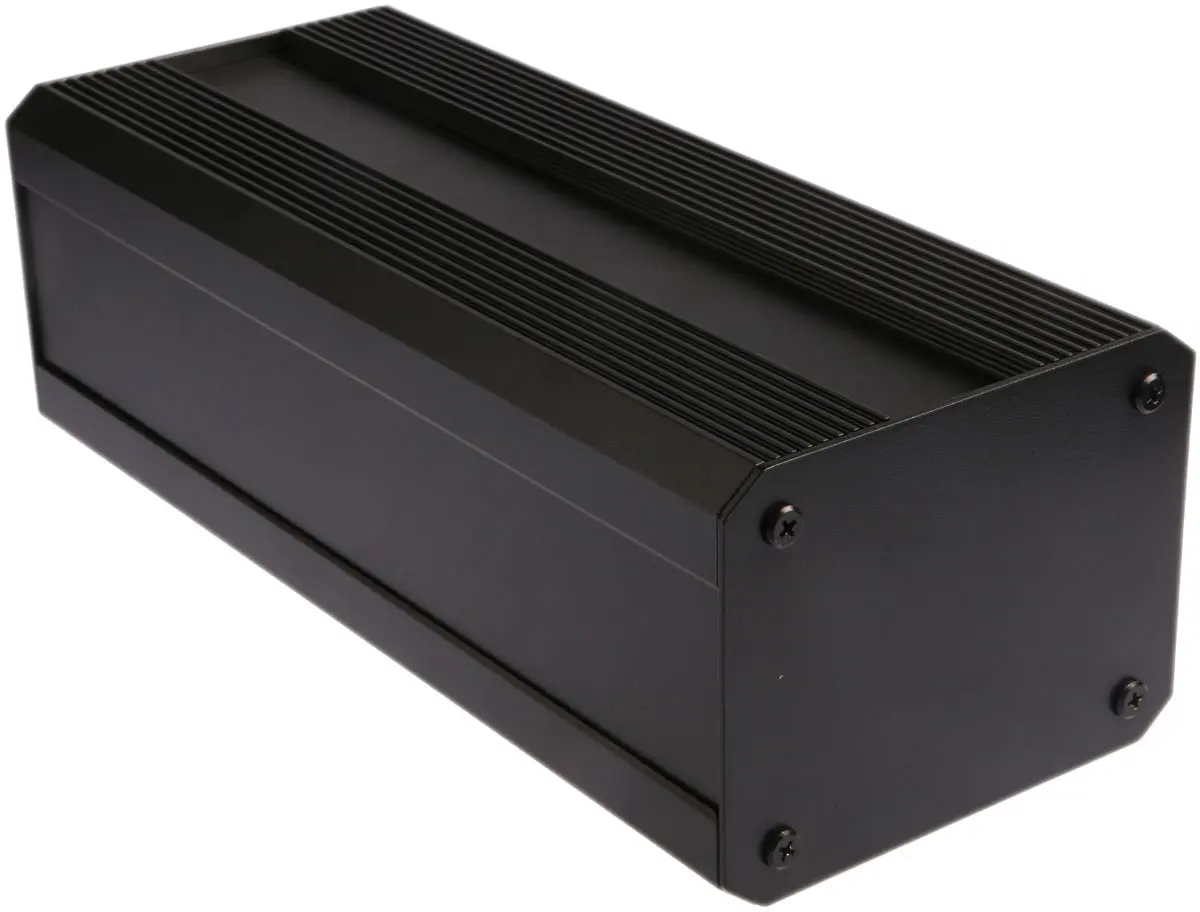Produktfoto 1 von RS PRO EAB; Kühlkörpergehäuse; Aluminium-Strangpressprofil; Schwarz IP40 Breite 100 mm Höhe 130 mm Länge 300 mm