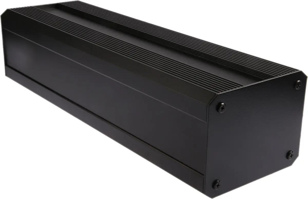 Produktfoto 1 von RS PRO EAB; Kühlkörpergehäuse; Aluminium-Strangpressprofil; Schwarz IP40 Breite 100 mm Höhe 130 mm Länge 400 mm
