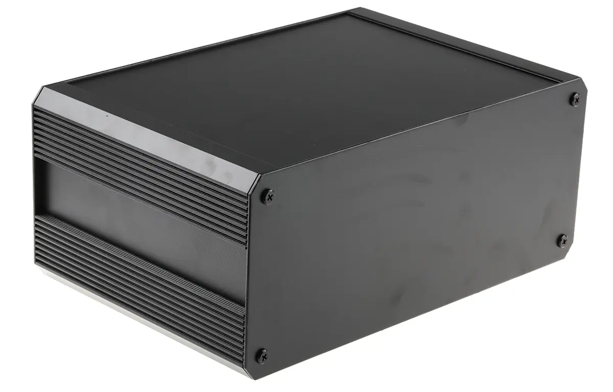 Produktfoto 1 von RS PRO EAB; Kühlkörpergehäuse; Aluminium-Strangpressprofil; Schwarz IP40 Breite 300 mm Höhe 130 mm Länge 200 mm