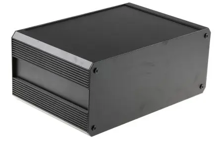 Produktfoto 1 von RS PRO EAB; Kühlkörpergehäuse; Aluminium-Strangpressprofil; Schwarz IP40 Breite 300 mm Höhe 130 mm Länge 200 mm