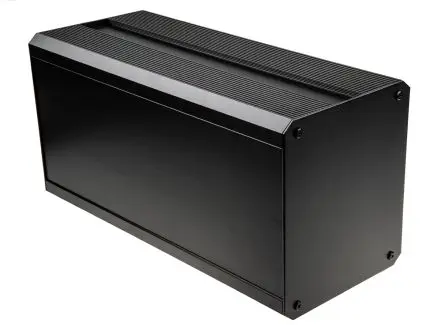 Produktfoto 1 von RS PRO EAB; Kühlkörpergehäuse; Aluminium-Strangpressprofil; Schwarz IP40 Breite 200 mm Höhe 175 mm Länge 400 mm