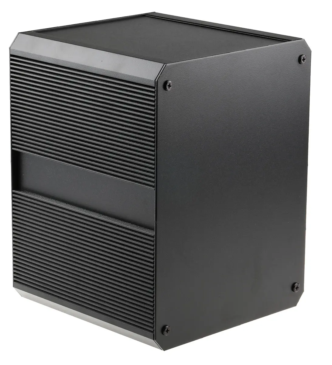 Produktfoto 1 von RS PRO EAB; Kühlkörpergehäuse; Aluminium-Strangpressprofil; Schwarz IP40 Breite 200 mm Höhe 264 mm Länge 200 mm