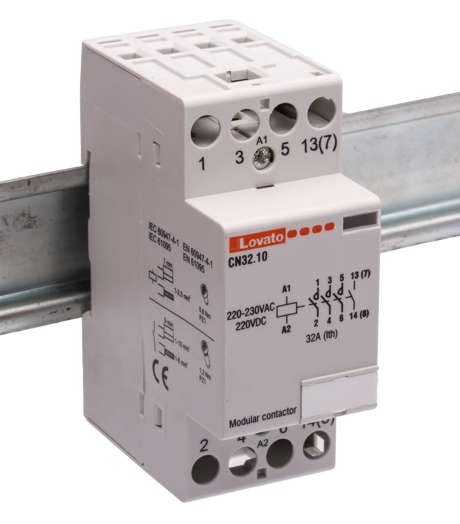 Produktfoto 1 von Lovato CN Schütz 220/230 V ac-Spule, 4-polig, 110V ac / 32 A 220 V 4 Schließer Motorsteuerung 4-Hilfskontakte