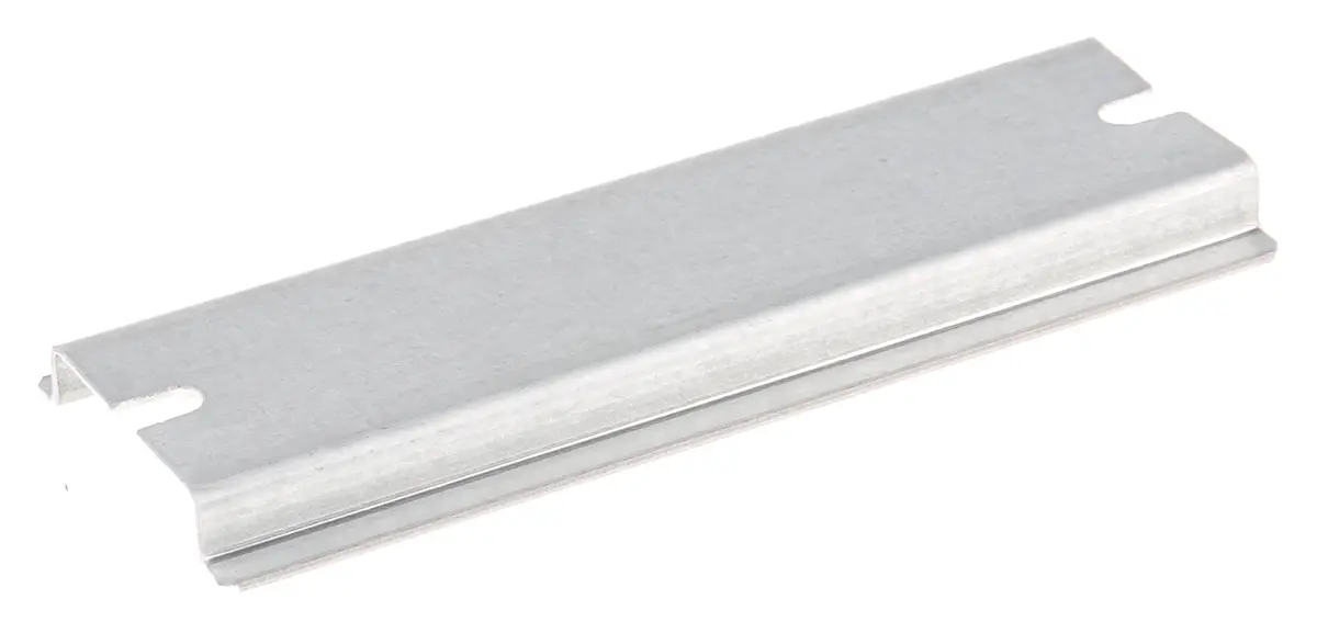 Produktfoto 1 von Fibox Stahl DIN-Hutschiene Ungelocht, H. 7.5 mm B. 35 mm, L. 100 mm