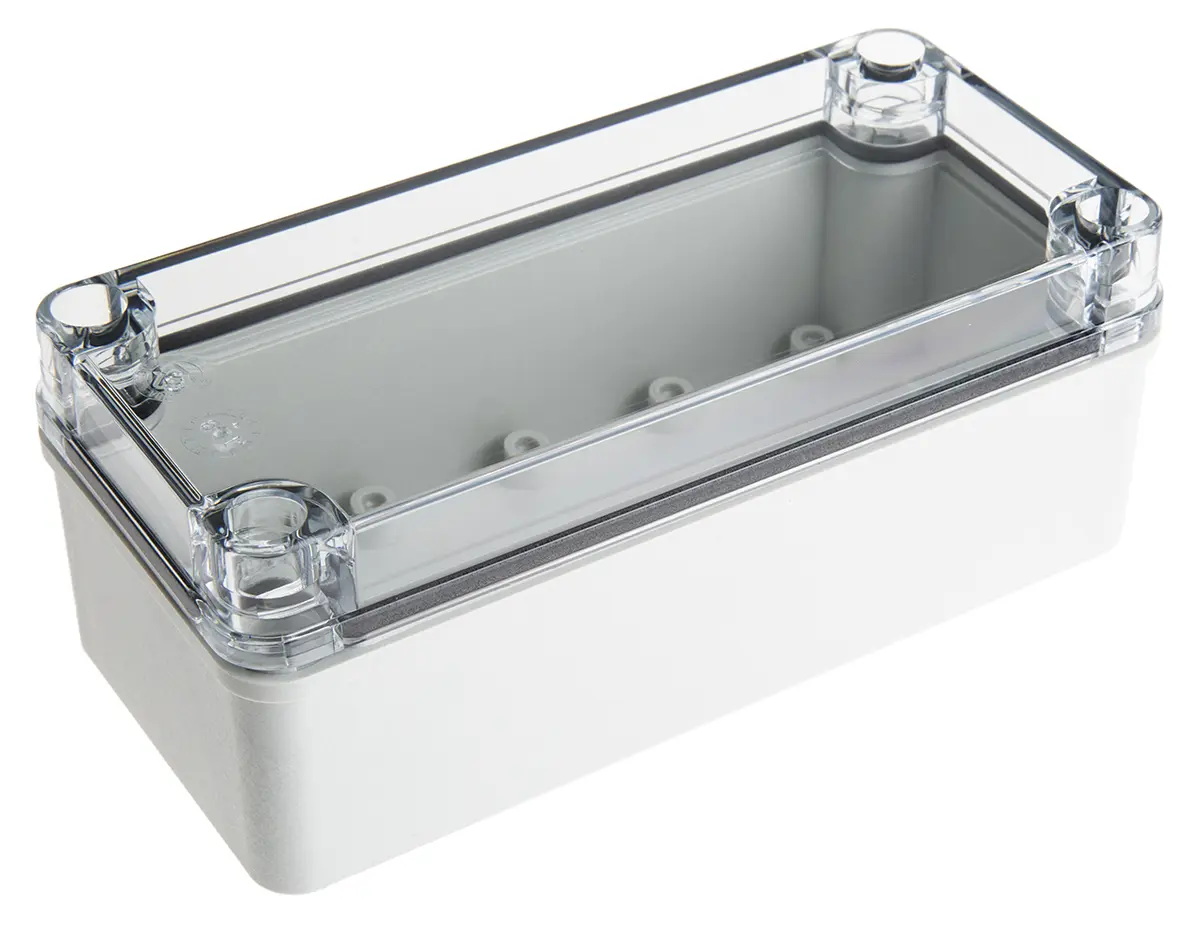 Produktfoto 1 von Fibox Piccolo; Gehäuse; Polycarbonat; Grau; IK08 IP40, IP66 Breite 80 mm Höhe 65 mm Länge 170 mm