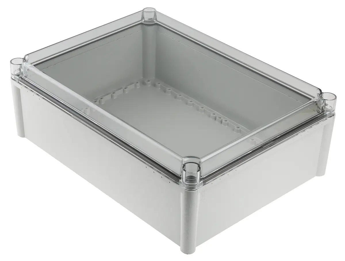 Produktfoto 1 von Fibox SOLID PC; Gehäuse; Polycarbonat; Grau; IK09, IK08 IP40 Breite 278 mm Höhe 130 mm Länge 378 mm