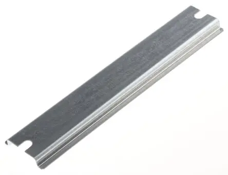 Produktfoto 1 von Fibox Stahl DIN-Hutschiene Ungelocht, H. 8 mm B. 35mm, L. 160 mm