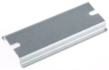 Produktfoto 1 von Fibox Stahl DIN-Hutschiene Ungelocht, H. 8 mm B. 35mm, L. 80 mm
