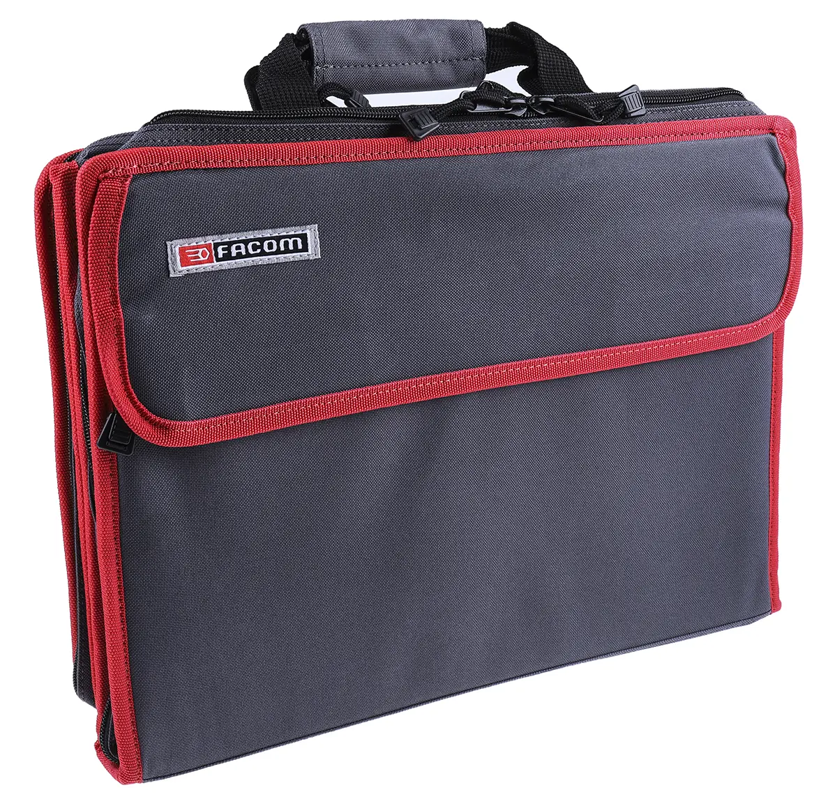 Produktfoto 1 von Facom Beständig gegen Kohlenwasserstoffe, Stoßfest Werkzeugkoffer Grau, L. 430 mm B. 320 mm H. 130 mm, 1.9 kg,