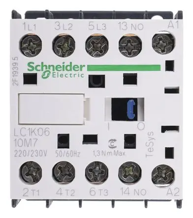 Produktfoto 1 von Schneider Electric LC1K Schütz 220V ac-Spule, 3-polig, 690V ac / 6 A 220V ac 3 kW 3 Schließer Motorsteuerung