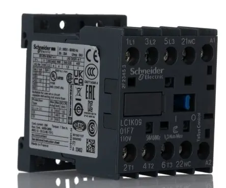 Produktfoto 1 von Schneider Electric TeSys K LC1K Leistungsschütz 110 V ac-Spule, 3 -polig , 690 V ac / 20 A 4 kW 3 Schließer