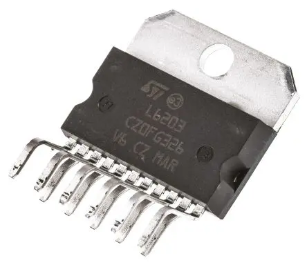 Produktfoto 1 von STMicroelectronics Motortreiber-IC Vollbrücke 48 V, 4 A, 30 kHz, 20 W, Multiwatt, 11-Pin, 48V, Gleichstrommotor