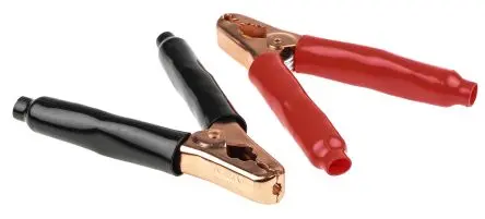 Produktfoto 1 von Mueller Electric Verkupferte 41 mm Krokodilklemme, Schwarz, Rot, 200A Polyvinylchlorid Isoliert