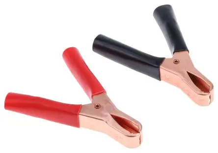 Produktfoto 1 von Mueller Electric Verkupferte 29 mm Krokodilklemme, Rot, Schwarz, 50A Polyvinylchlorid Isoliert
