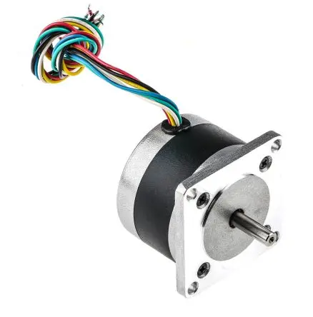 Produktfoto 1 von RS PRO Hybrid 1.8 ° Schrittmotor 4V / 1.1A 0.288Nm, 56.4 x 56.4 mm Wellen-Ø 6.35 mm