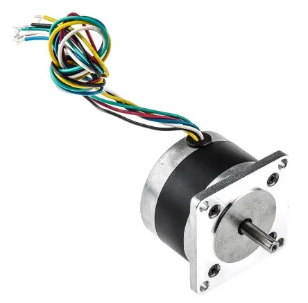 Produktfoto 1 von RS PRO Hybrid 1.8 ° Schrittmotor 12V / 400mA 0.288Nm, 56.4 x 56.4 mm Wellen-Ø 6.35 mm
