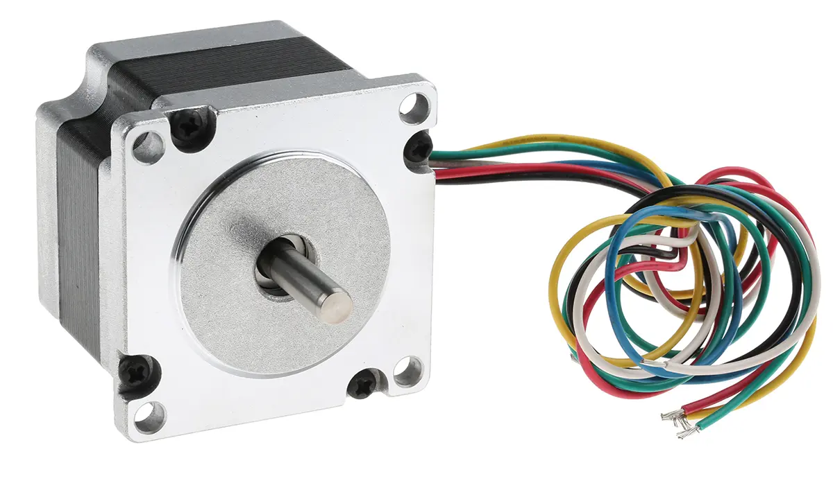 Produktfoto 1 von RS PRO Hybrid 1.8 ° Schrittmotor 5.7 V / 1 A 0.39 Nm, 56.4 x 56.4 mm Wellen-Ø 35 mm