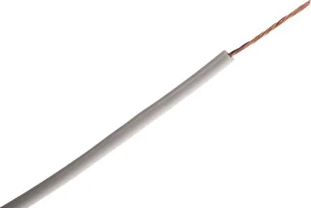 Produktfoto 1 von RS PRO Schaltdraht, 22 AWG 100 m Weiß Ø 2.6 mm 16 Litzen Polyvinylchlorid