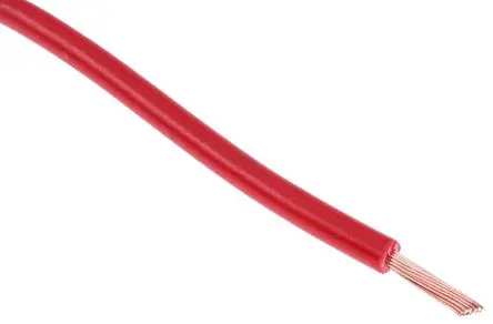 RS PRO 1015 Schaltdraht, 20 AWG 100 m Rot Ø 2.8 mm 16 Litzen Polyvinylchlorid
