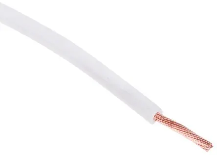 Produktfoto 1 von RS PRO Tri-Rated Schaltdraht, 20 AWG 100 m Weiß Ø 2.8 mm 24 Litzen Polyvinylchlorid