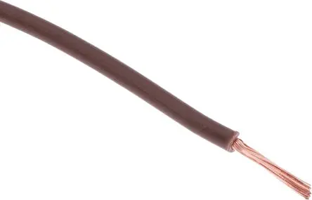 Produktfoto 1 von RS PRO Tri-Rated Normierte Aderleitung, 18 AWG 100 m Braun Ø 3 mm 32 Litzen Polyvinylchlorid