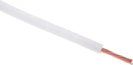 Produktfoto 1 von RS PRO Schaltdraht, 18 AWG 100 m Weiß Ø 3 mm 32 Litzen Polyvinylchlorid