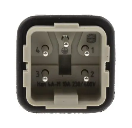 Produktfoto 1 von HARTING Han A Industrie-Steckverbinder Kontakteinsatz Stecker, 4-polig 10A, Panel, Steckverbindereinsatz