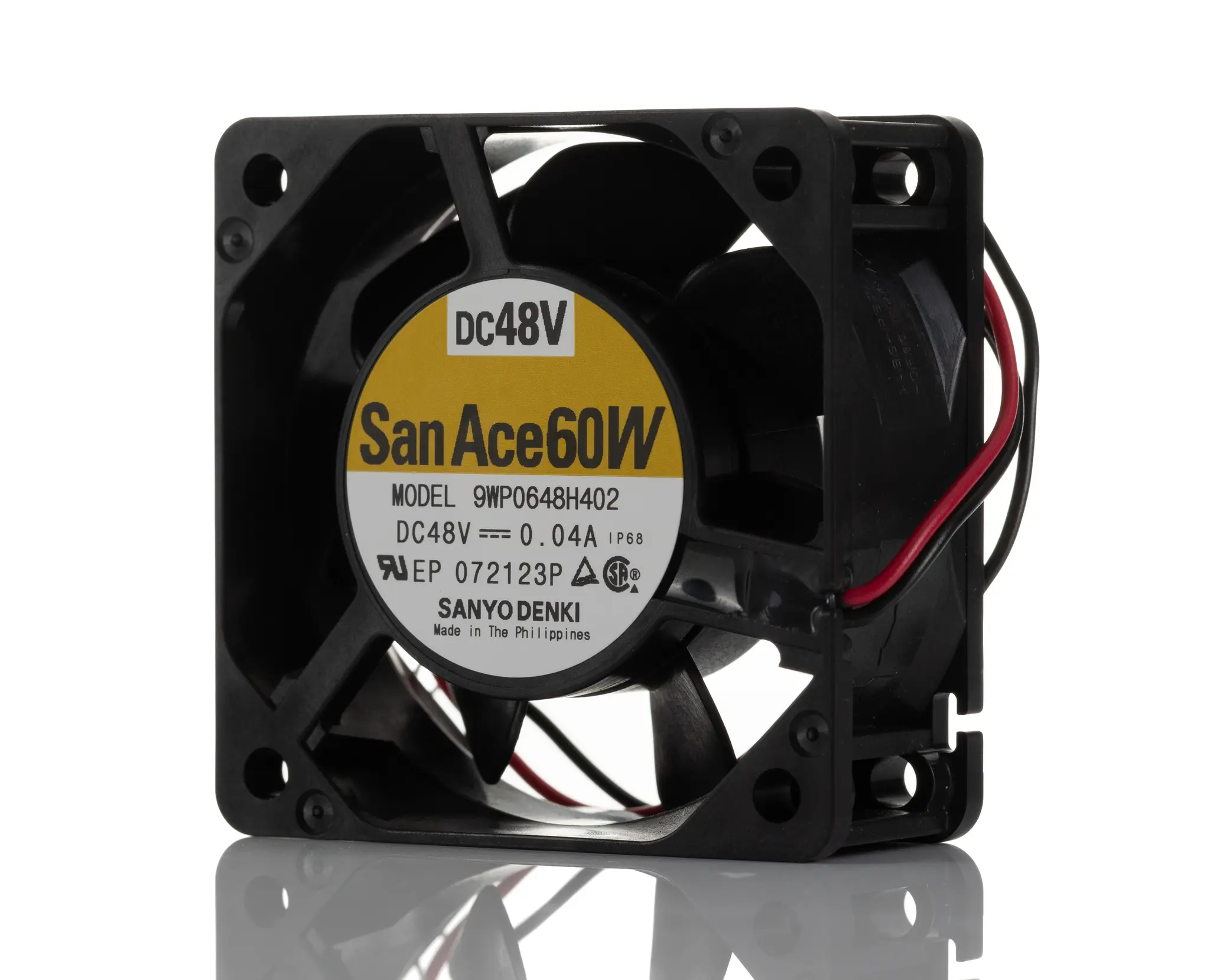 Produktfoto 1 von Sanyo Denki 9WP DC-Axiallüfter, Kugellager, 48 V dc / 1.92W, 60 x 60 x 25mm, 18.7cfm