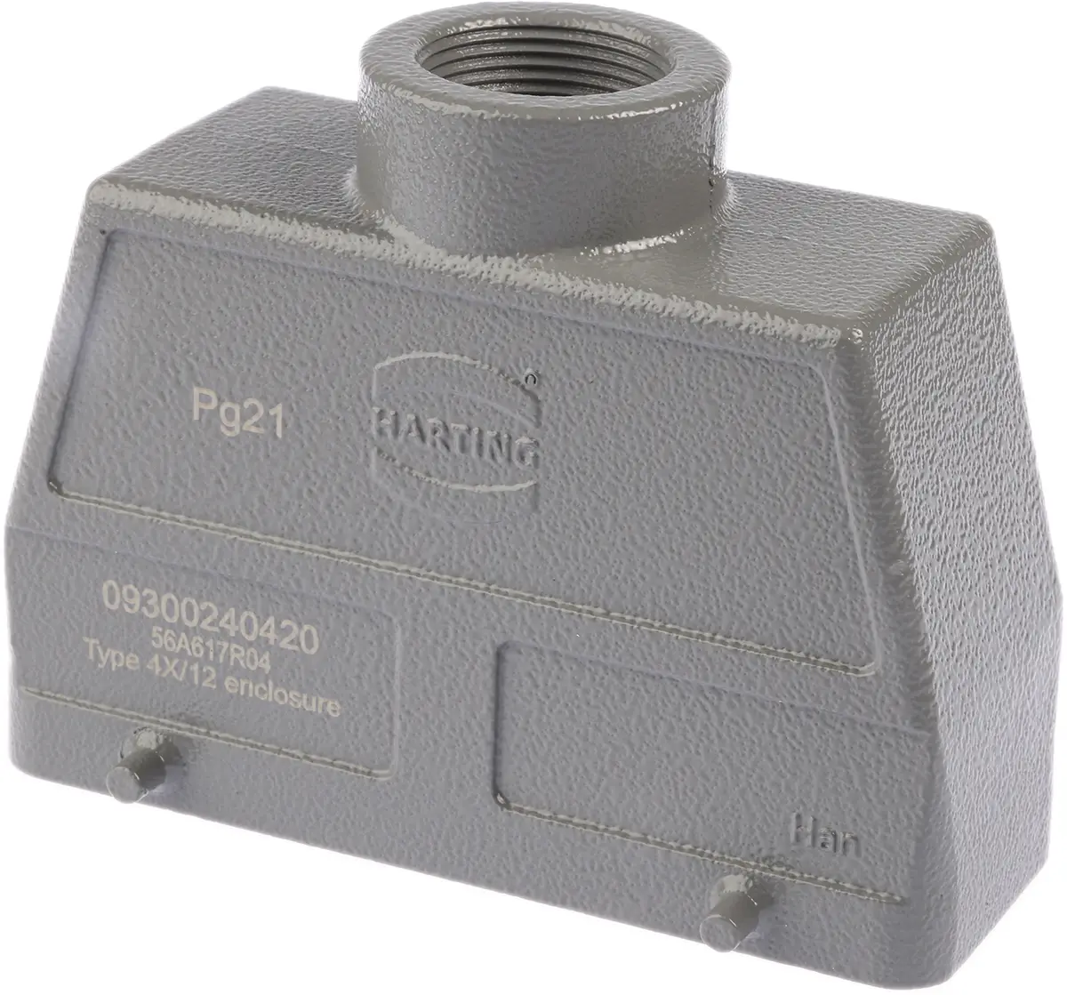 Produktfoto 1 von HARTING Han B Kappe für robusten Stromversorgungsstecker 2 Hebel 2 24B Steckverbinderkappe, IP65