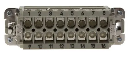 Produktfoto 1 von HARTING Han A Industrie-Steckverbinder Kontakteinsatz Stecker, 16-polig 16A, Panel, Steckverbindereinsatz