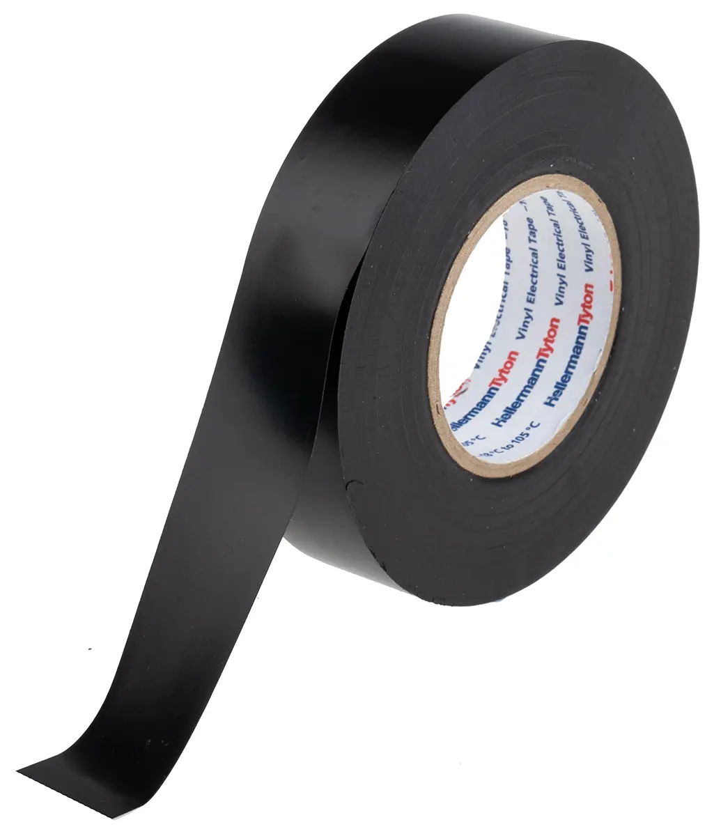 Produktfoto 1 von HellermannTyton HelaTape Flex Polyvinylchlorid Isolierband Schwarz,  Stärke  0.18 mm x 19 mm x 20 m, -18 °C bis 105 °C