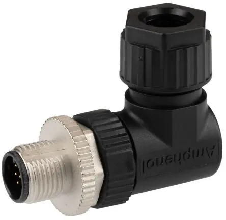 Produktfoto 1 von Amphenol Industrial M 20.1 mm M12 Rundsteckverbinder Stecker 12-polig Stecker 1.5A Kabel IP67